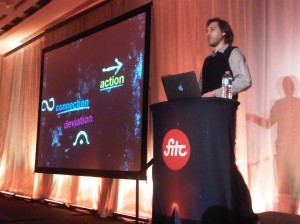 Jason Theodor presenting Create More Better Different at FITC 2012