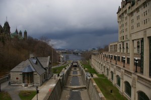 Lock between Chateau Laurier and Houses of Parliament