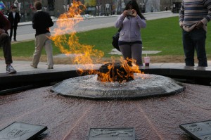 The flame outside of the Parliament Buildings