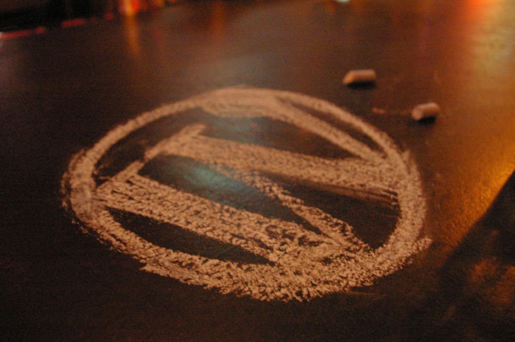 WordPress in Chalk drawn by Jamie Schmid
