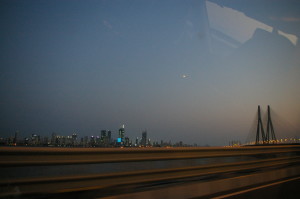 The view from my Uber ride home on the Sea Link in Mumbai